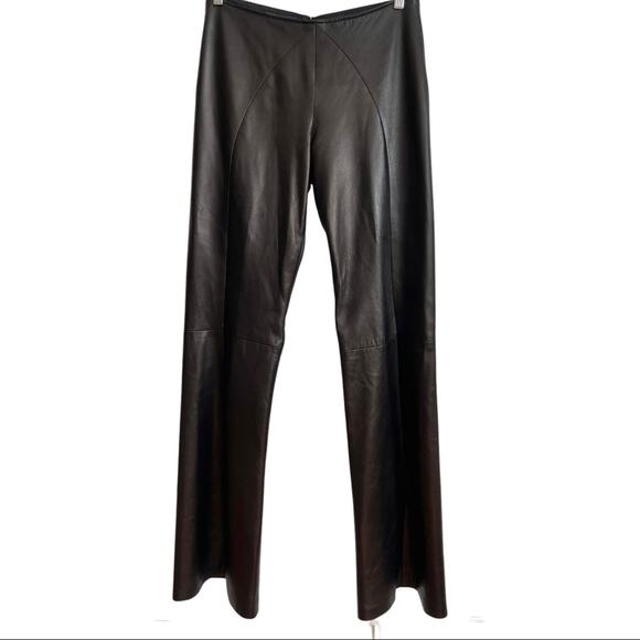ANGEL SANCHEZ Leather pants black size see comm - Picture 1 of 13